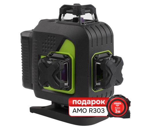 Комплект лазерного уровня RGK PR-4D Green и рулетка AMO R303
