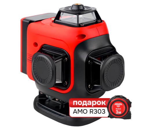 Комплект лазерного уровня RGK ALPHA 4D и рулетка AMO R303
