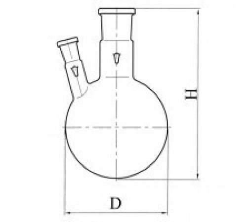 Колба круглодонная с двумя горловинами КГУ-2-1-100-19/26-14/23