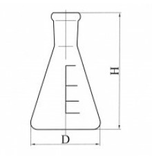 Колба коническая с цилиндрической горловиной КН-2-250-50, с делениями, ТС