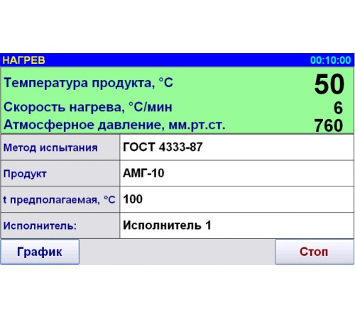 Аппарат автоматический ЛинтеЛ АТВО-21 для определения температуры вспышки в открытом тигле с газовым поджигом