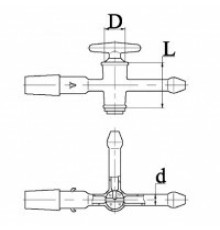 Кран 3-х ходовой К3Х-1-32-2,5 КШ 19/26, ТС, эскиз 4-39-01